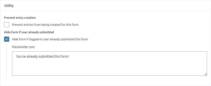 Screenshot: Hide Form After Submit