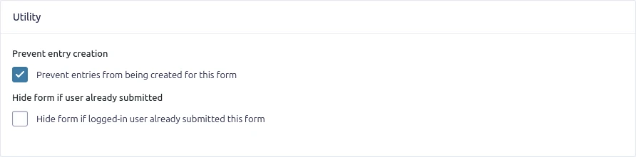 Screenshot: Prevent Entry Creation